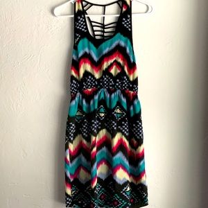 Geometric dress with back strap detail